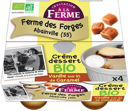 Crème vanille/caramel 4*125g Bio