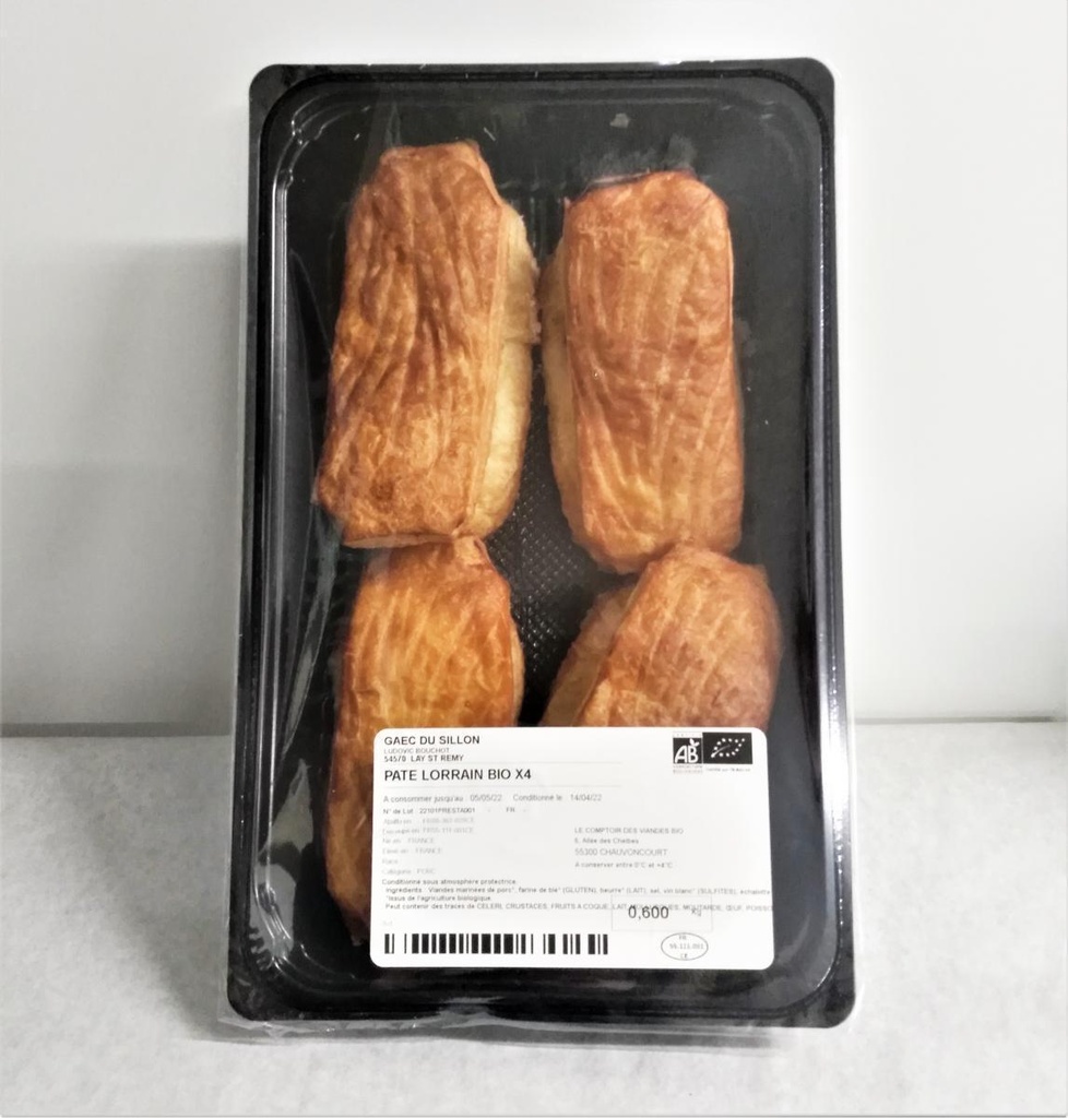 Patés Lorrains x4 (Agriculture Biologique)